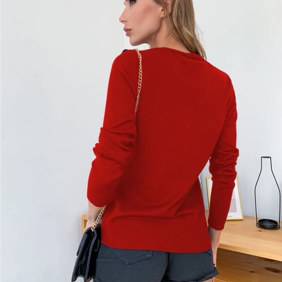 AAmilife Red Button Down Open Front Red Cardigan Size S(4) - Picture 3 of 9